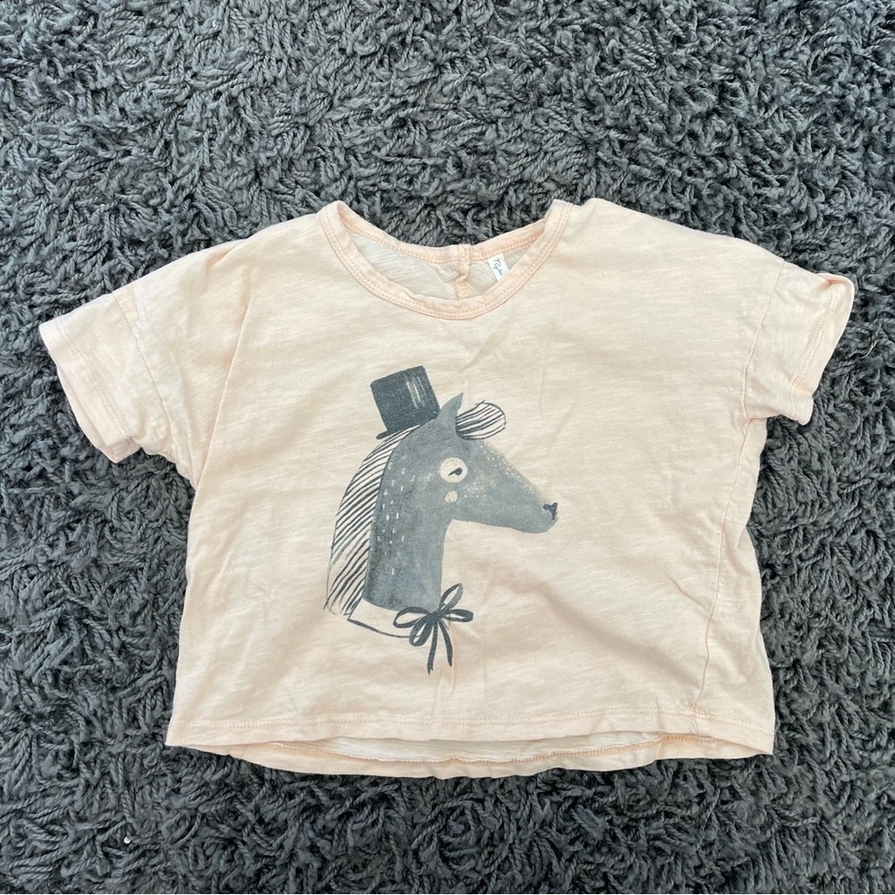 Rylee & Cru | Graphic Crop Horse Tee - Cream